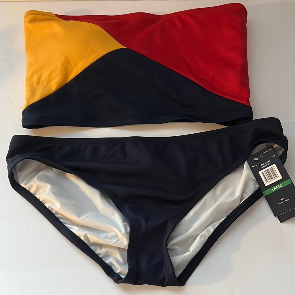 Colorblock‎ Bandeau Bikini Set